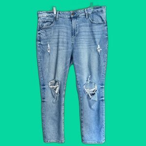 a.n.a Blue Boyfriend Jeans Distressed Style